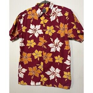 Piping Hot Australia Red Yellow Hawaiian Button-Up Short Sleeve Size XL Vintage